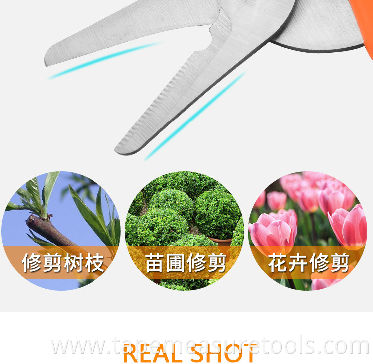 Cheaper Pink handle stainless steel gardening scissors Customizable logo colors fine branch shears Pruning shears